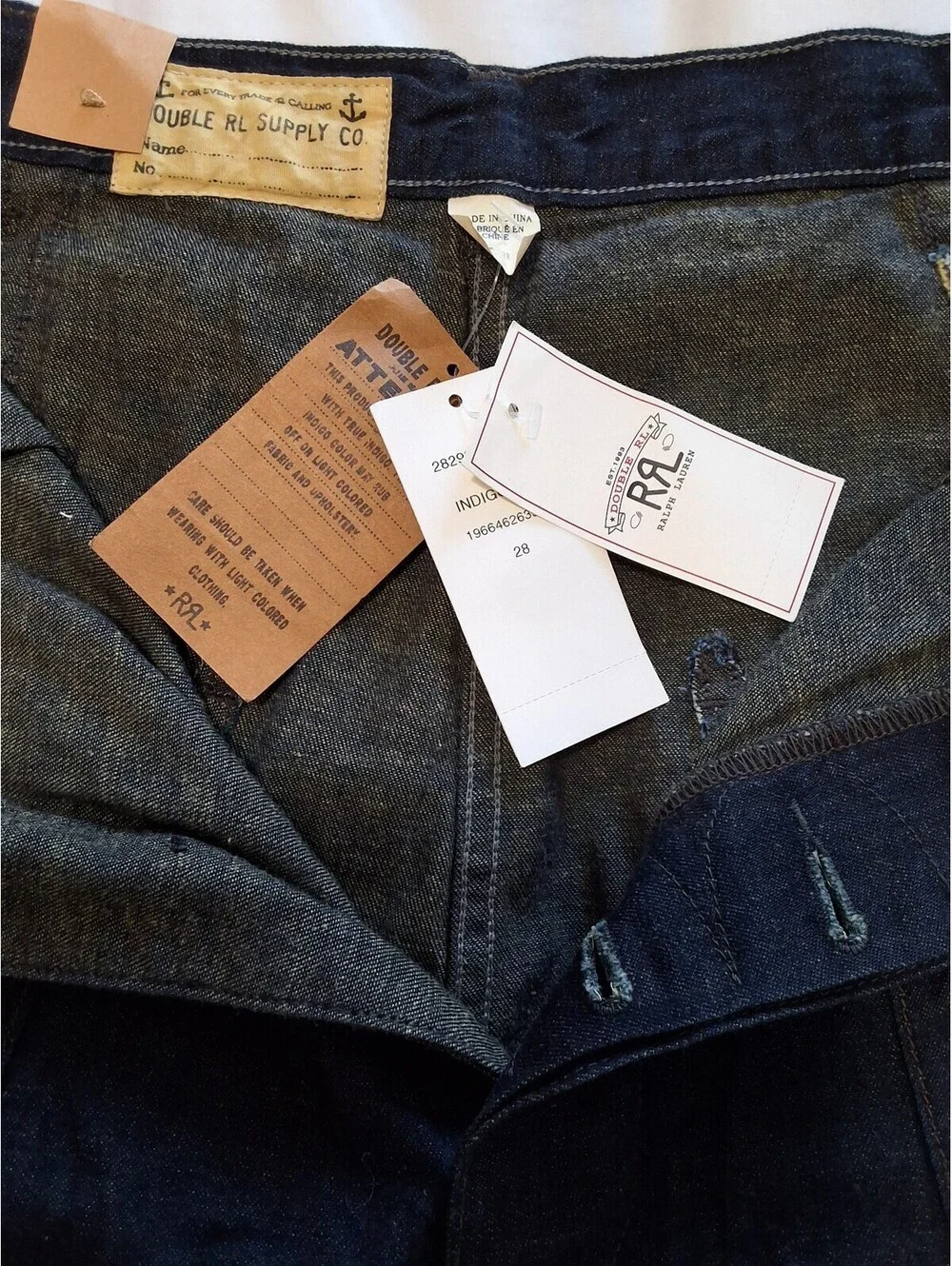 RRL Double RL Supply Co. Men's Navy Blue Denim Pants Size 28